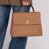 Chanel 2017 Beige Caviar Lizard Kelly Coco Handle - FashioNica