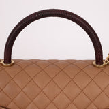 Chanel 2017 Beige Caviar Lizard Kelly Coco Handle - FashioNica