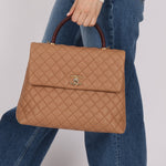 Chanel 2017 Beige Caviar Lizard Kelly Coco Handle - FashioNica