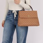 Chanel 2017 Beige Caviar Lizard Kelly Coco Handle - FashioNica