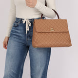 Chanel 2017 Beige Caviar Lizard Kelly Coco Handle - FashioNica