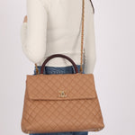 Chanel 2017 Beige Caviar Lizard Kelly Coco Handle - FashioNica