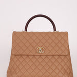 Chanel 2017 Beige Caviar Lizard Kelly Coco Handle - FashioNica