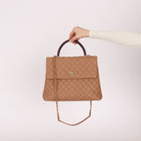 Chanel 2017 Beige Caviar Lizard Kelly Coco Handle - FashioNica