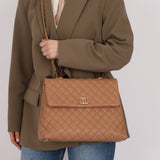 Chanel 2017 Beige Caviar Lizard Kelly Coco Handle - FashioNica