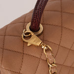Chanel 2017 Beige Caviar Lizard Kelly Coco Handle - FashioNica