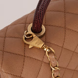 Chanel 2017 Beige Caviar Lizard Kelly Coco Handle - FashioNica
