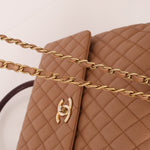 Chanel 2017 Beige Caviar Lizard Kelly Coco Handle - FashioNica