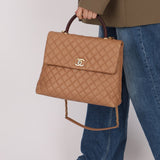 Chanel 2017 Beige Caviar Lizard Kelly Coco Handle - FashioNica