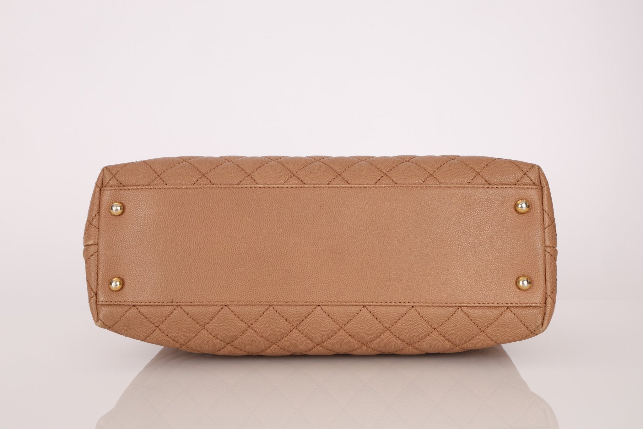 Chanel 2017 Beige Caviar Lizard Kelly Coco Handle - FashioNica