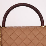 Chanel 2017 Beige Caviar Lizard Kelly Coco Handle - FashioNica