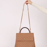 Chanel 2017 Beige Caviar Lizard Kelly Coco Handle - FashioNica