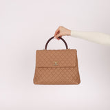 Chanel 2017 Beige Caviar Lizard Kelly Coco Handle - FashioNica