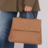 Chanel 2017 Beige Caviar Lizard Kelly Coco Handle - FashioNica