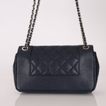 Chanel 2017 Dark Navy Sheepskin Mademoiselle Full Flap Bag - FashioNica