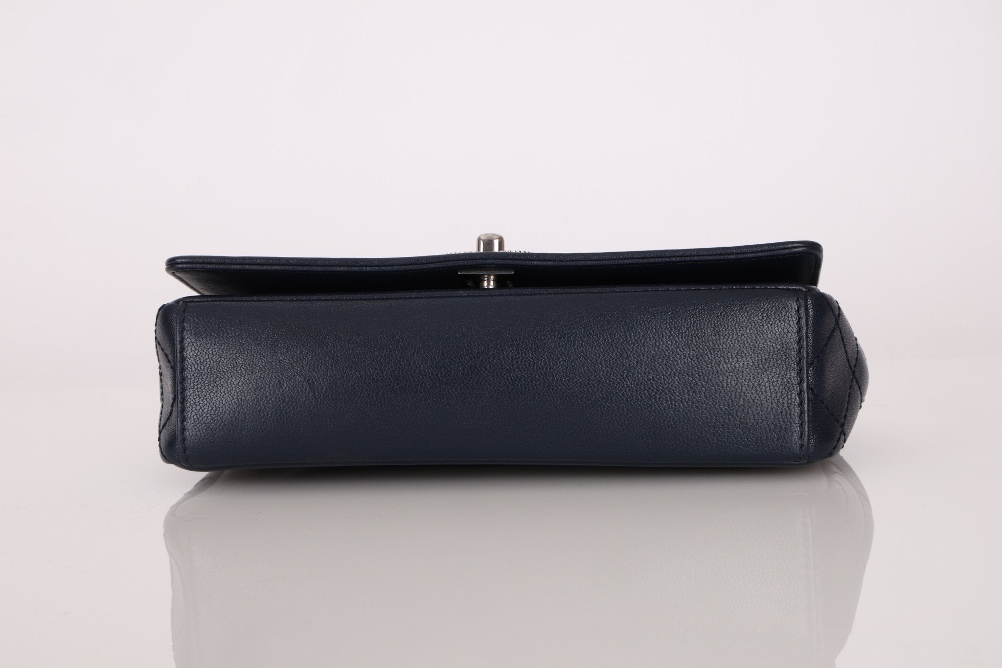 Chanel 2017 Dark Navy Sheepskin Mademoiselle Full Flap Bag - FashioNica