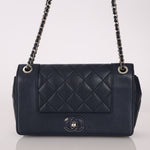 Chanel 2017 Dark Navy Sheepskin Mademoiselle Full Flap Bag - FashioNica