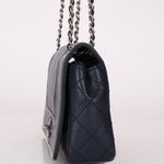 Chanel 2017 Dark Navy Sheepskin Mademoiselle Full Flap Bag - FashioNica