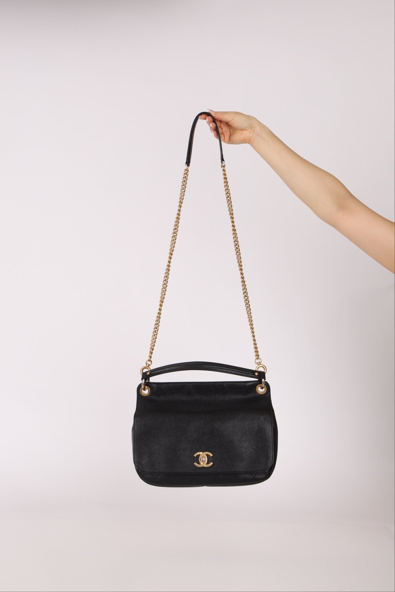 Chanel 2017 Grained Calfskin Top Handle Flap Bag - FashioNica