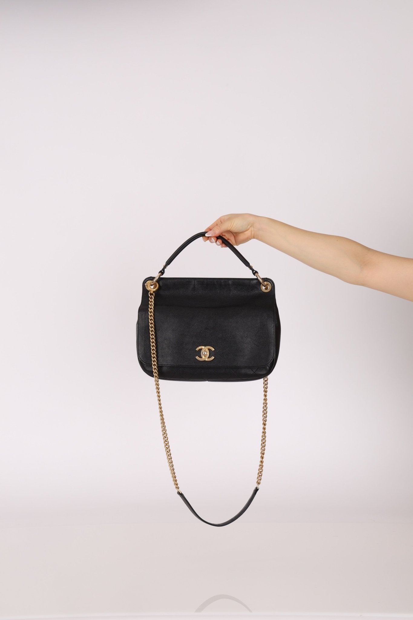 Chanel 2017 Grained Calfskin Top Handle Flap Bag - FashioNica