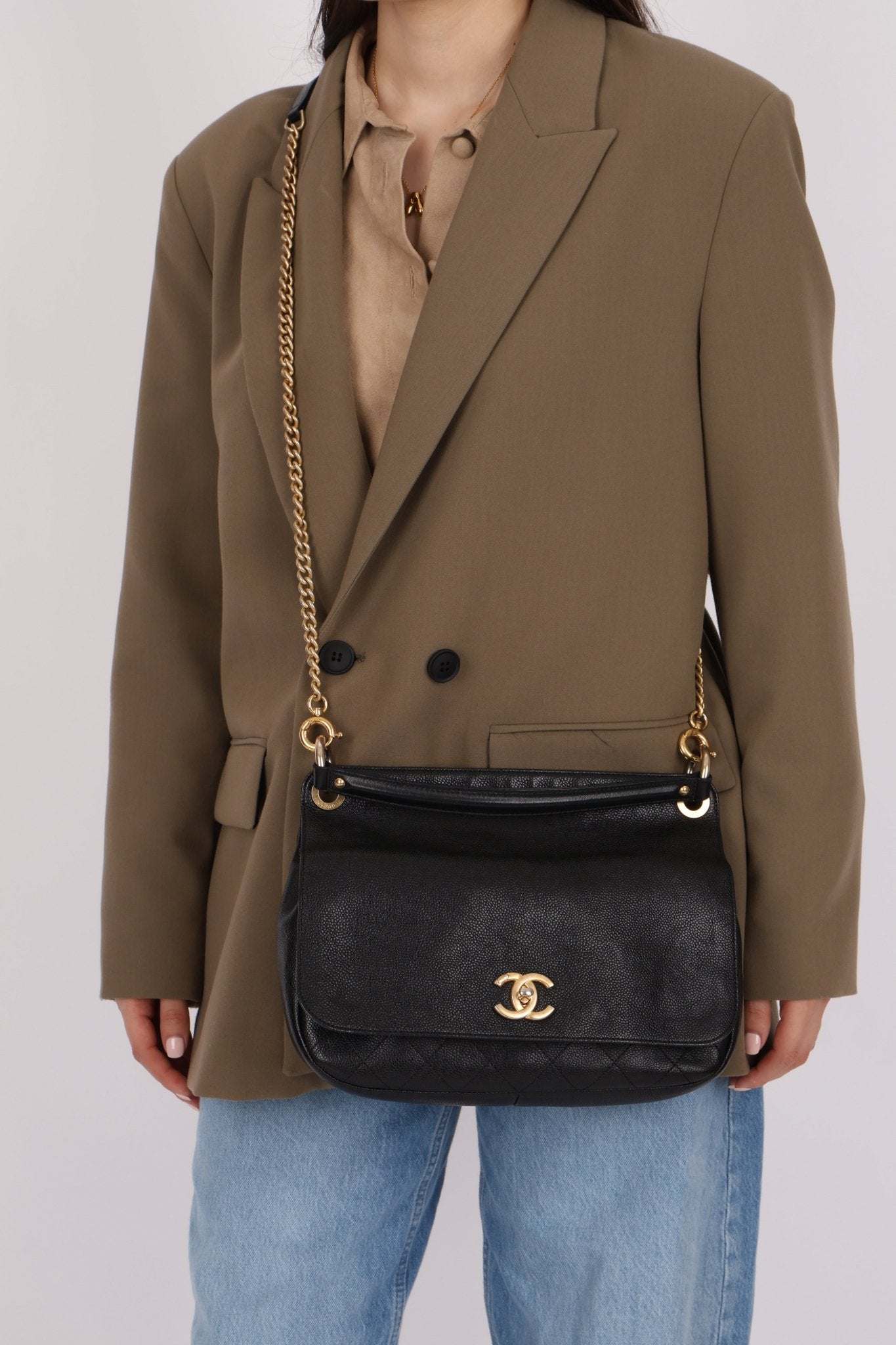 Chanel 2017 Grained Calfskin Top Handle Flap Bag - FashioNica