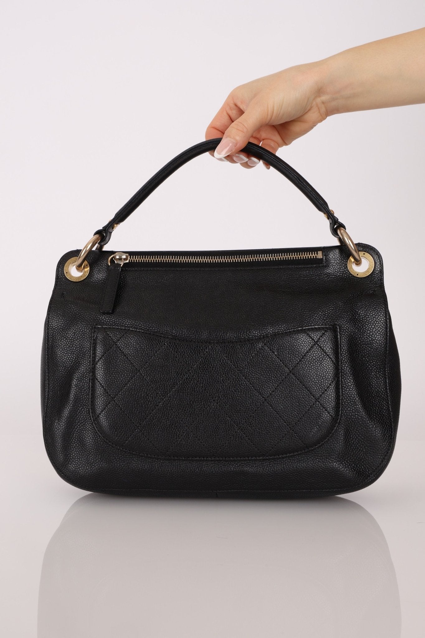 Chanel 2017 Grained Calfskin Top Handle Flap Bag - FashioNica