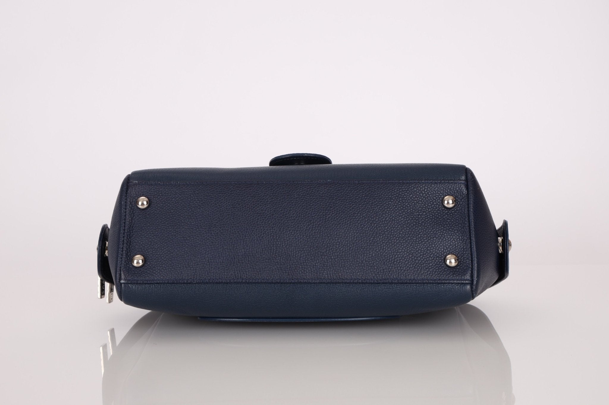 Chanel 2017 Navy Blue Top Zip Chain Shoulder Bag - FashioNica