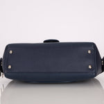 Chanel 2017 Navy Blue Top Zip Chain Shoulder Bag - FashioNica