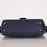 Chanel 2017 Navy Blue Top Zip Chain Shoulder Bag - FashioNica