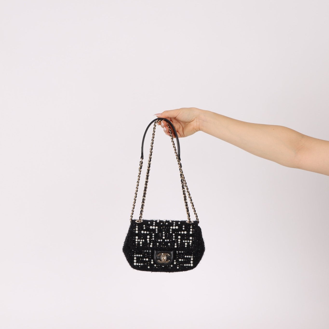 Chanel 2017 Tweed Pearl Cosmos Mini Flap - FashioNica