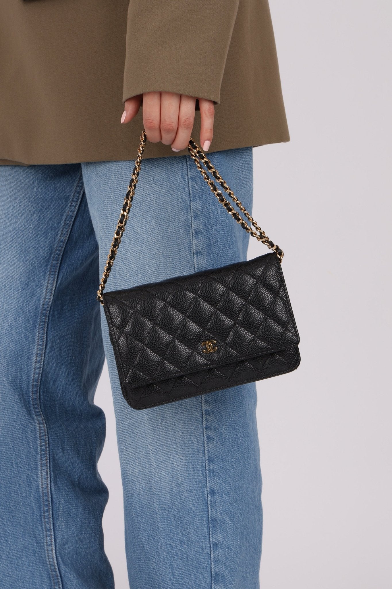Chanel 2018 Black Caviar Wallet on Chain GHW - FashioNica