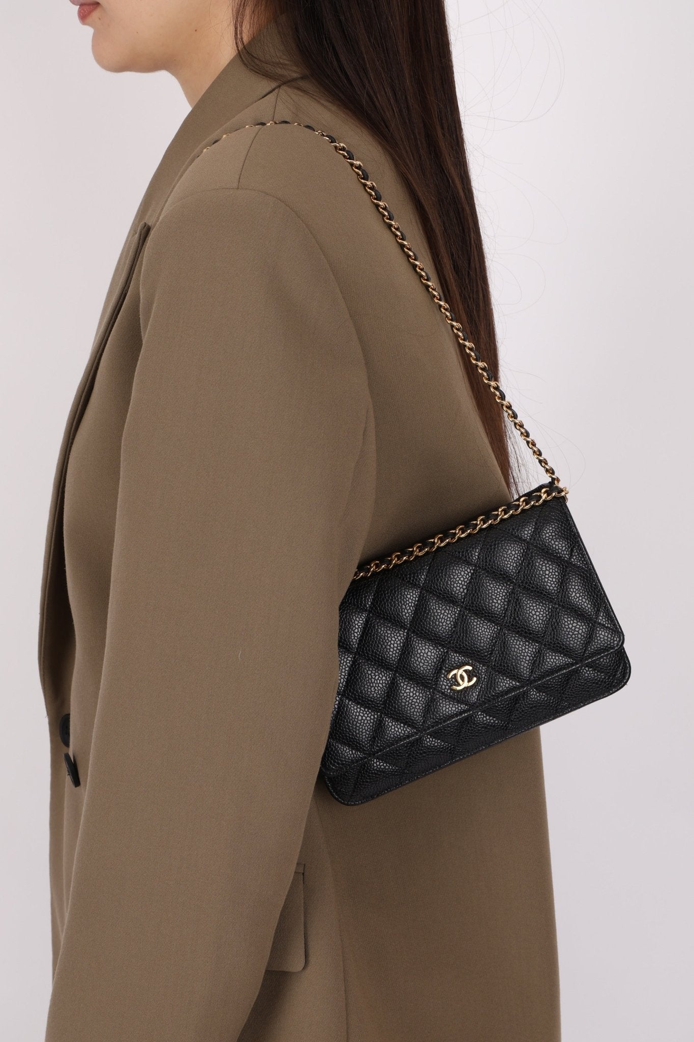 Chanel 2018 Black Caviar Wallet on Chain GHW - FashioNica