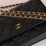 Chanel 2018 Black Caviar Wallet on Chain GHW - FashioNica
