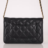Chanel 2018 Black Caviar Wallet on Chain GHW - FashioNica