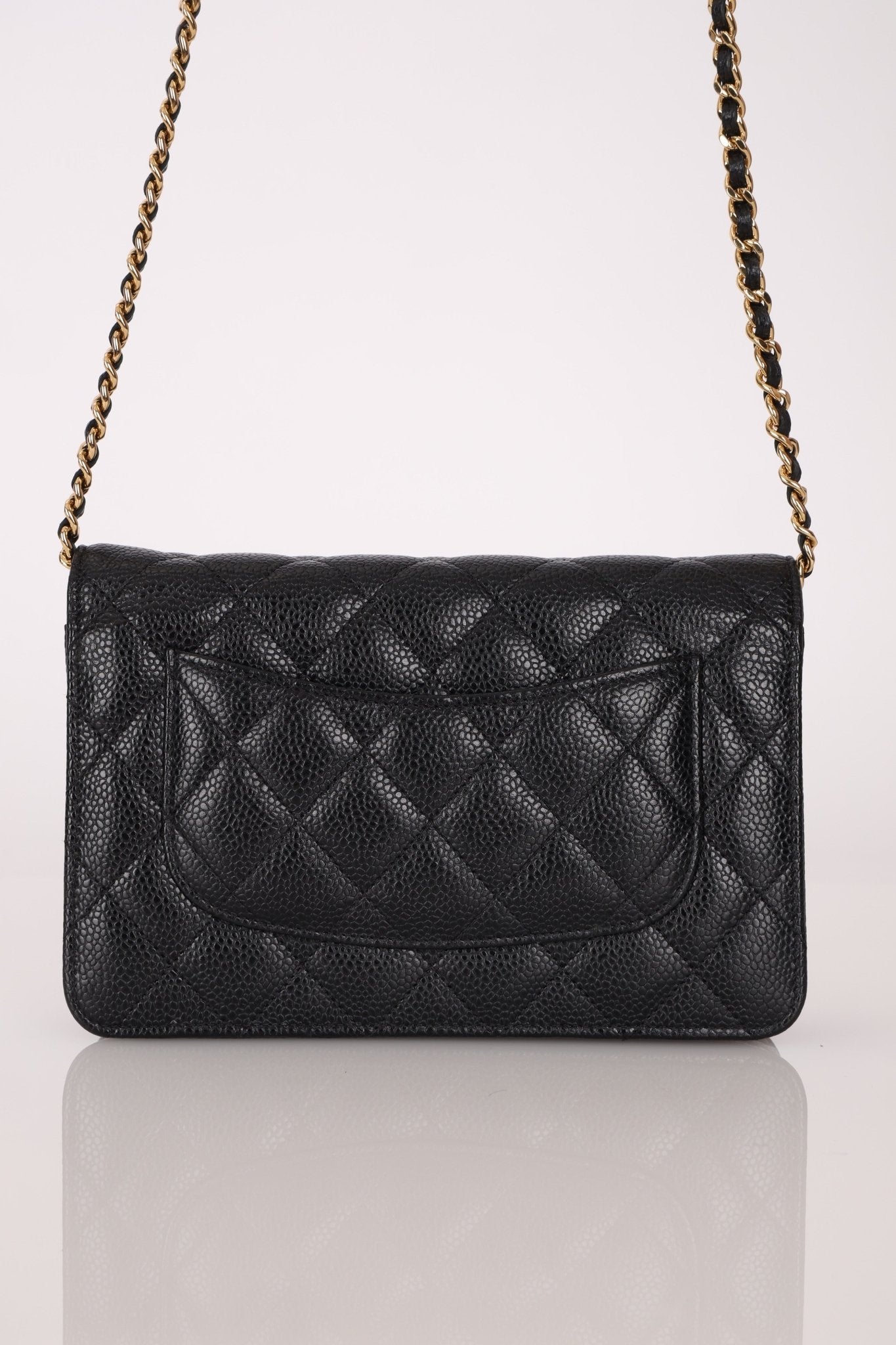 Chanel 2018 Black Caviar Wallet on Chain GHW - FashioNica