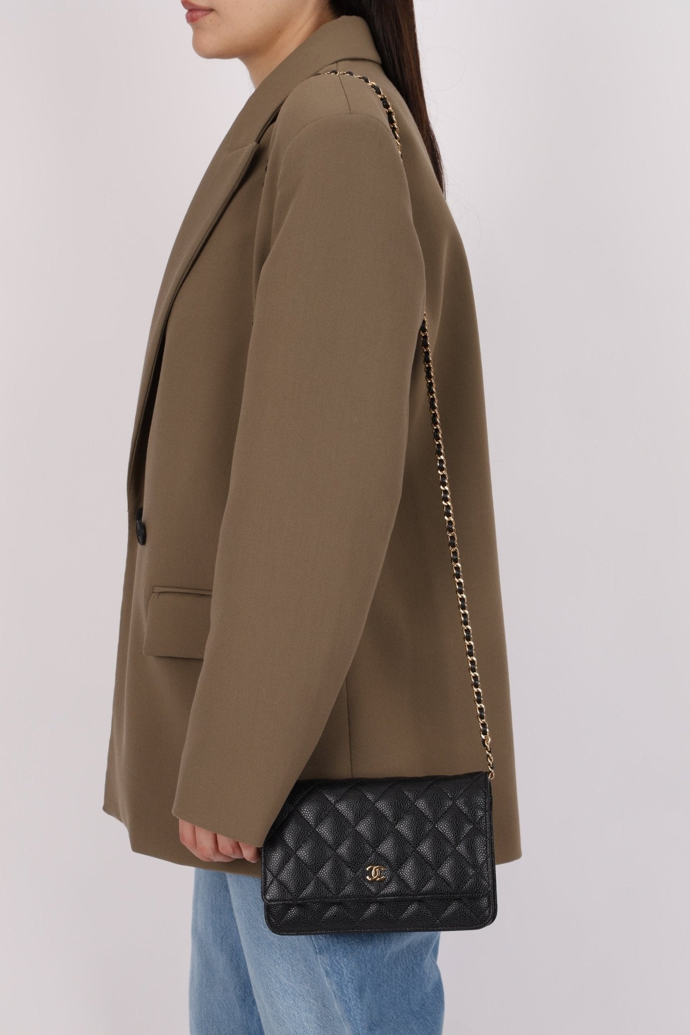 Chanel 2018 Black Caviar Wallet on Chain GHW - FashioNica