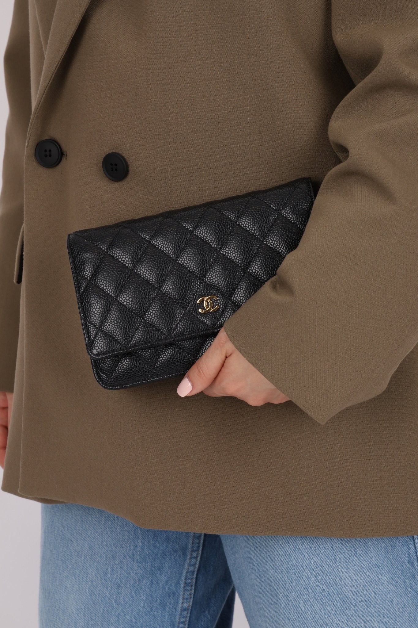 Chanel 2018 Black Caviar Wallet on Chain GHW - FashioNica