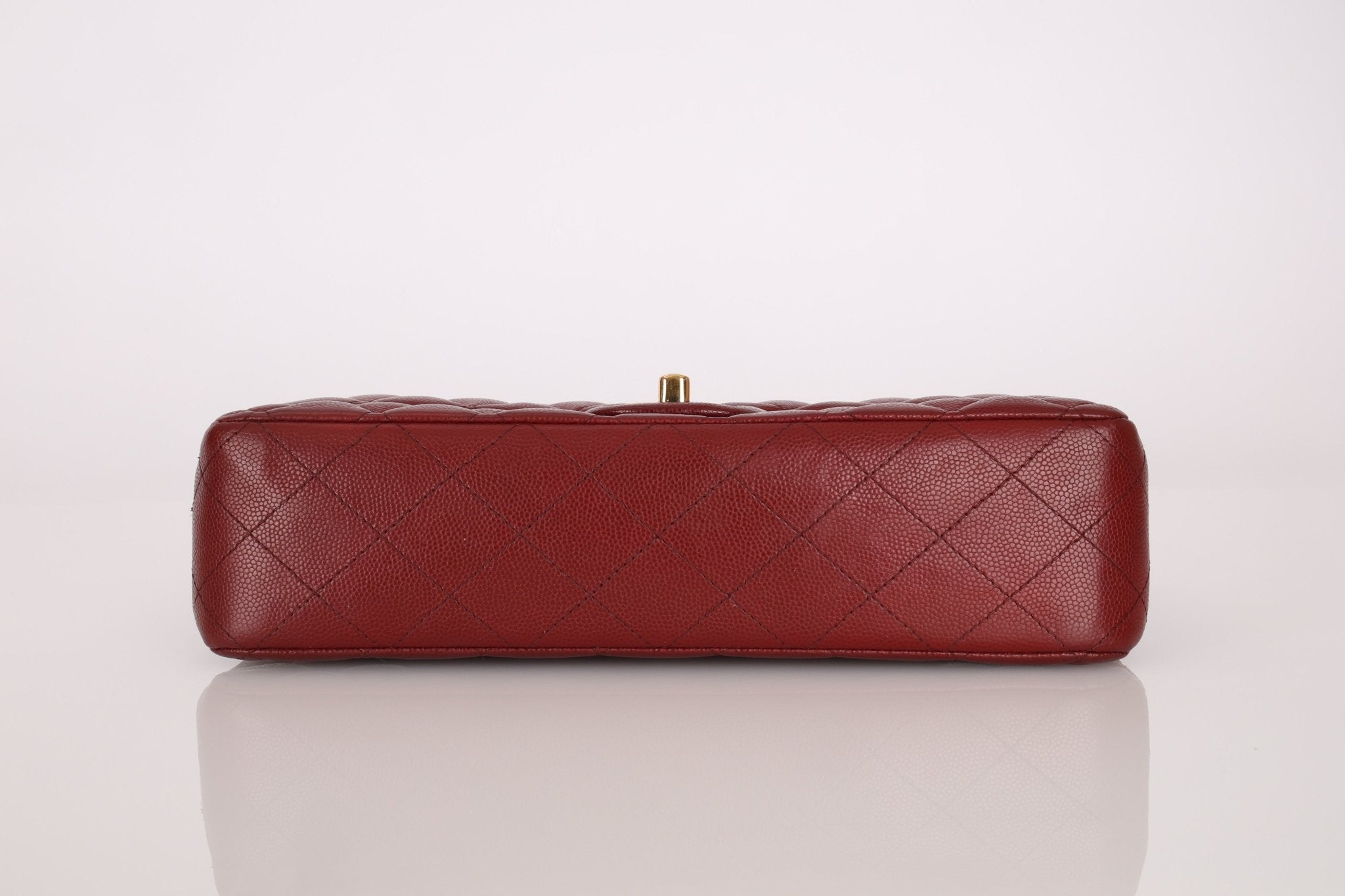 Chanel 2018 Bordeaux Caviar Medium Double Flap GHW - FashioNica