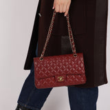 Chanel 2018 Bordeaux Caviar Medium Double Flap GHW - FashioNica