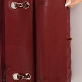 Chanel 2018 Bordeaux Caviar Medium Double Flap GHW - FashioNica