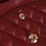Chanel 2018 Bordeaux Caviar Medium Double Flap GHW - FashioNica
