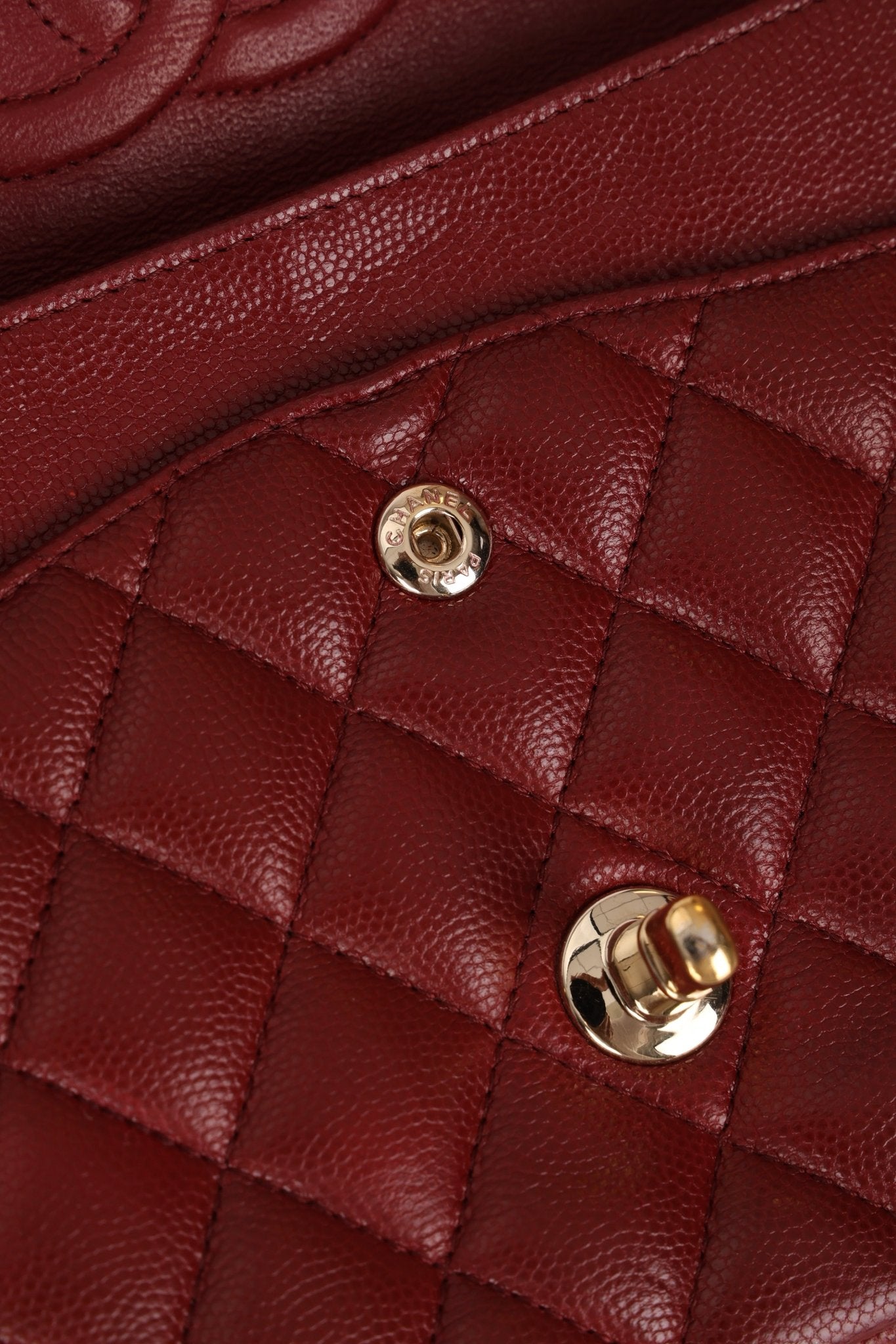 Chanel 2018 Bordeaux Caviar Medium Double Flap GHW - FashioNica