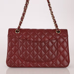 Chanel 2018 Bordeaux Caviar Medium Double Flap GHW - FashioNica