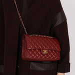 Chanel 2018 Bordeaux Caviar Medium Double Flap GHW - FashioNica