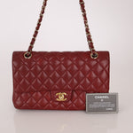 Chanel 2018 Bordeaux Caviar Medium Double Flap GHW - FashioNica