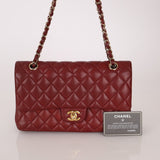 Chanel 2018 Bordeaux Caviar Medium Double Flap GHW - FashioNica
