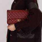 Chanel 2018 Bordeaux Caviar Medium Double Flap GHW - FashioNica