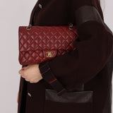 Chanel 2018 Bordeaux Caviar Medium Double Flap GHW - FashioNica