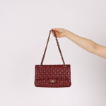 Chanel 2018 Bordeaux Caviar Medium Double Flap GHW - FashioNica