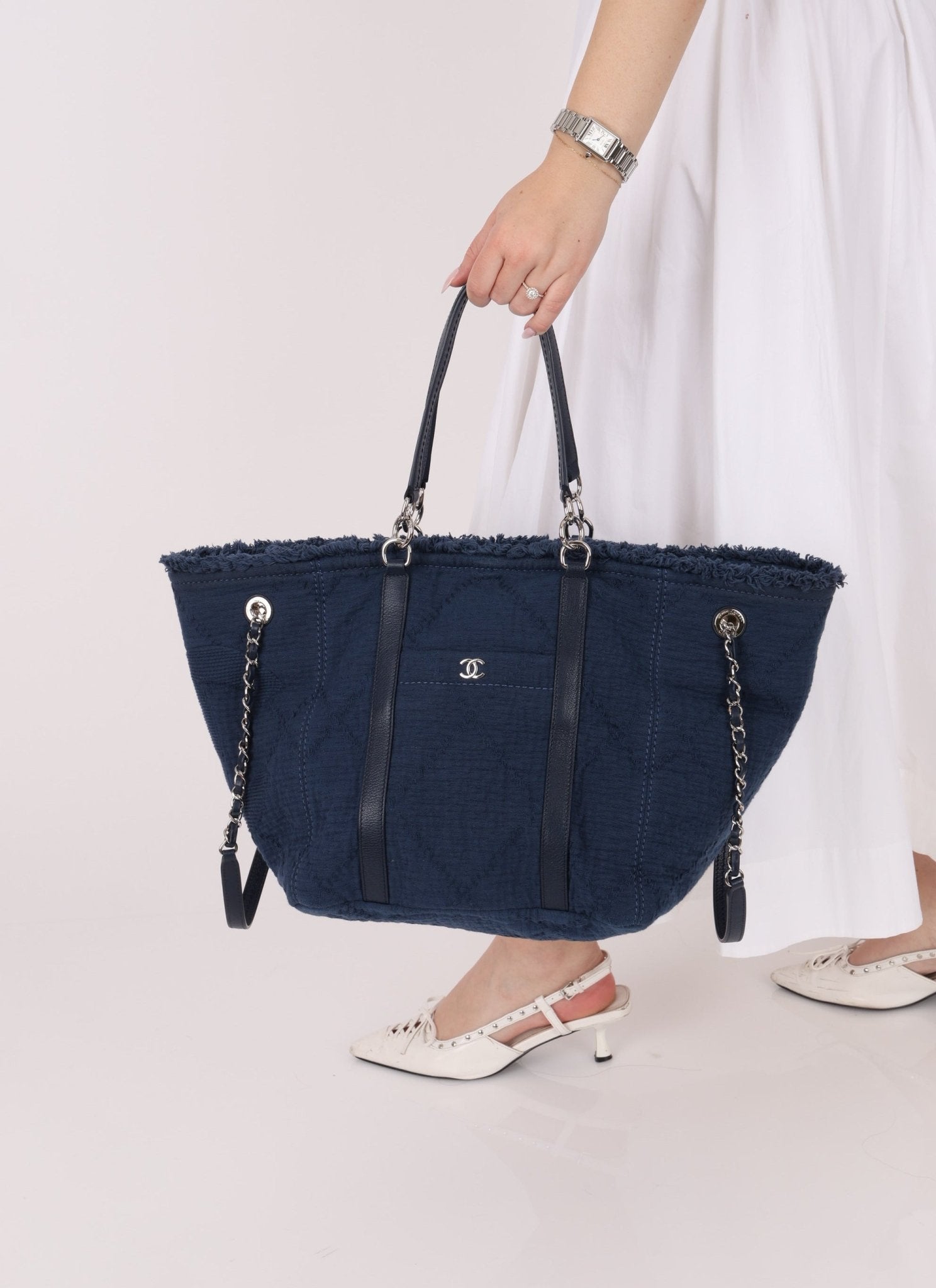 Chanel 2018 Canvas Double Face Deauville Large Shopper Tote - FashioNica